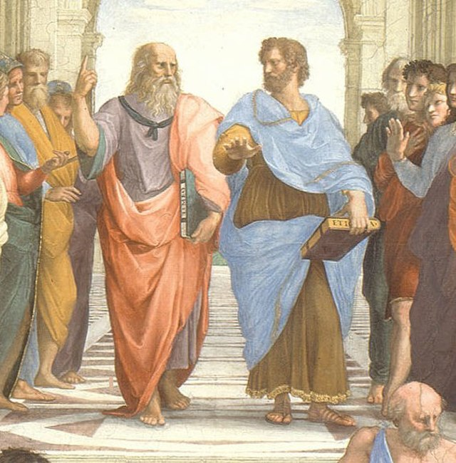 Platon et Aristote dans l'école d'Athènes.